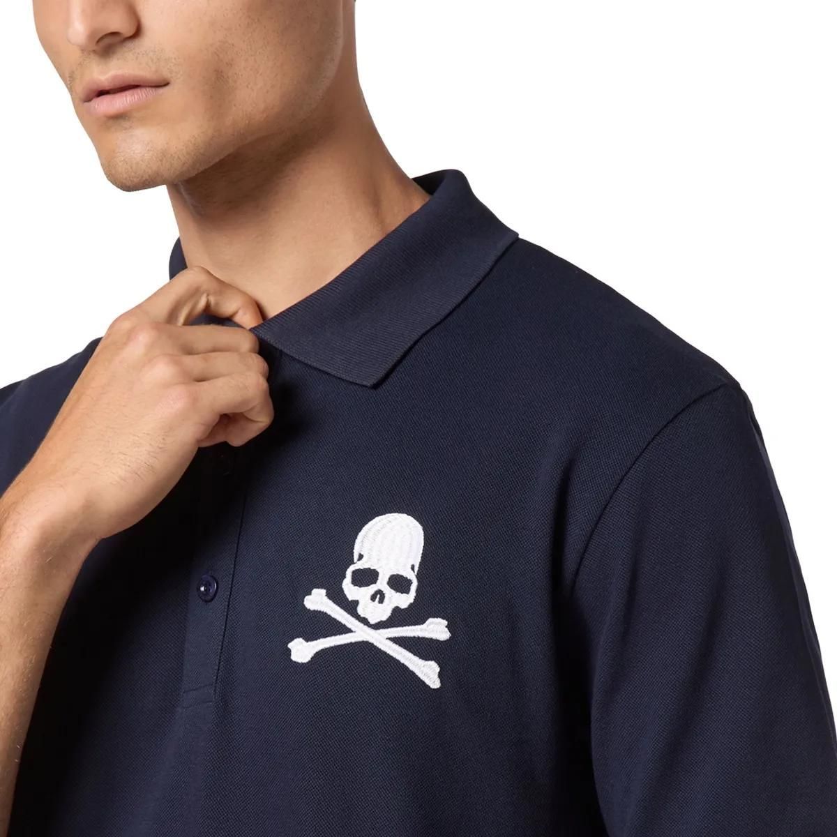 Philipp Plein - Poloshirt Skull&Bones - Größe 3XL - blau