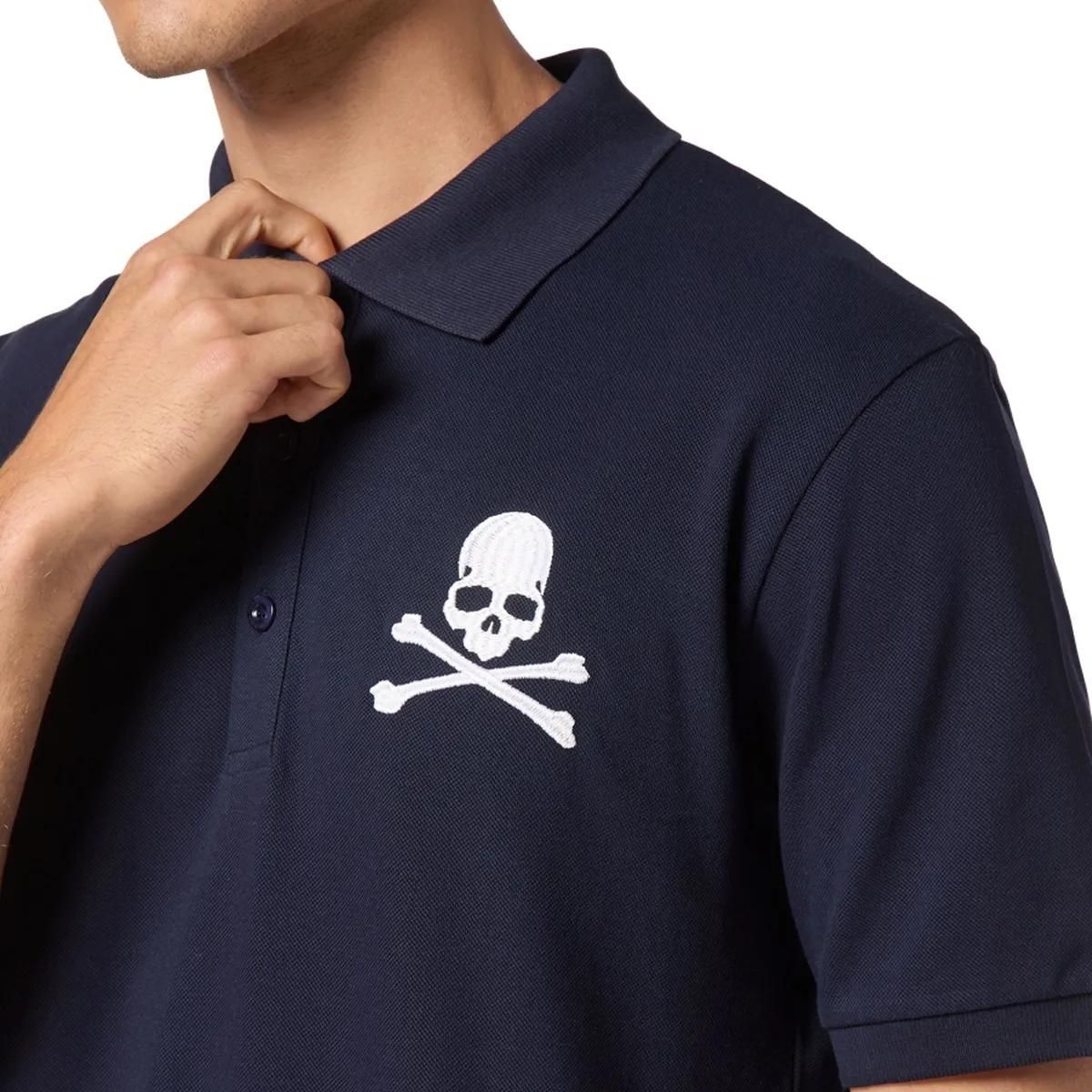 Philipp Plein - Poloshirt Skull&Bones - Größe 3XL - blau
