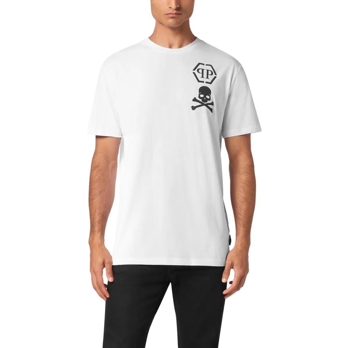 Philipp Plein - T-Shirt Skull&Bones - Größe 3XL - weiß
