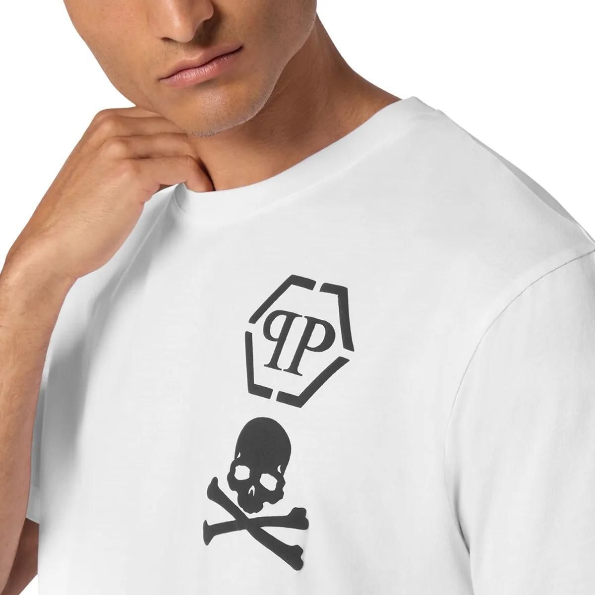 Philipp Plein - T-Shirt Skull&Bones - Größe 3XL - weiß