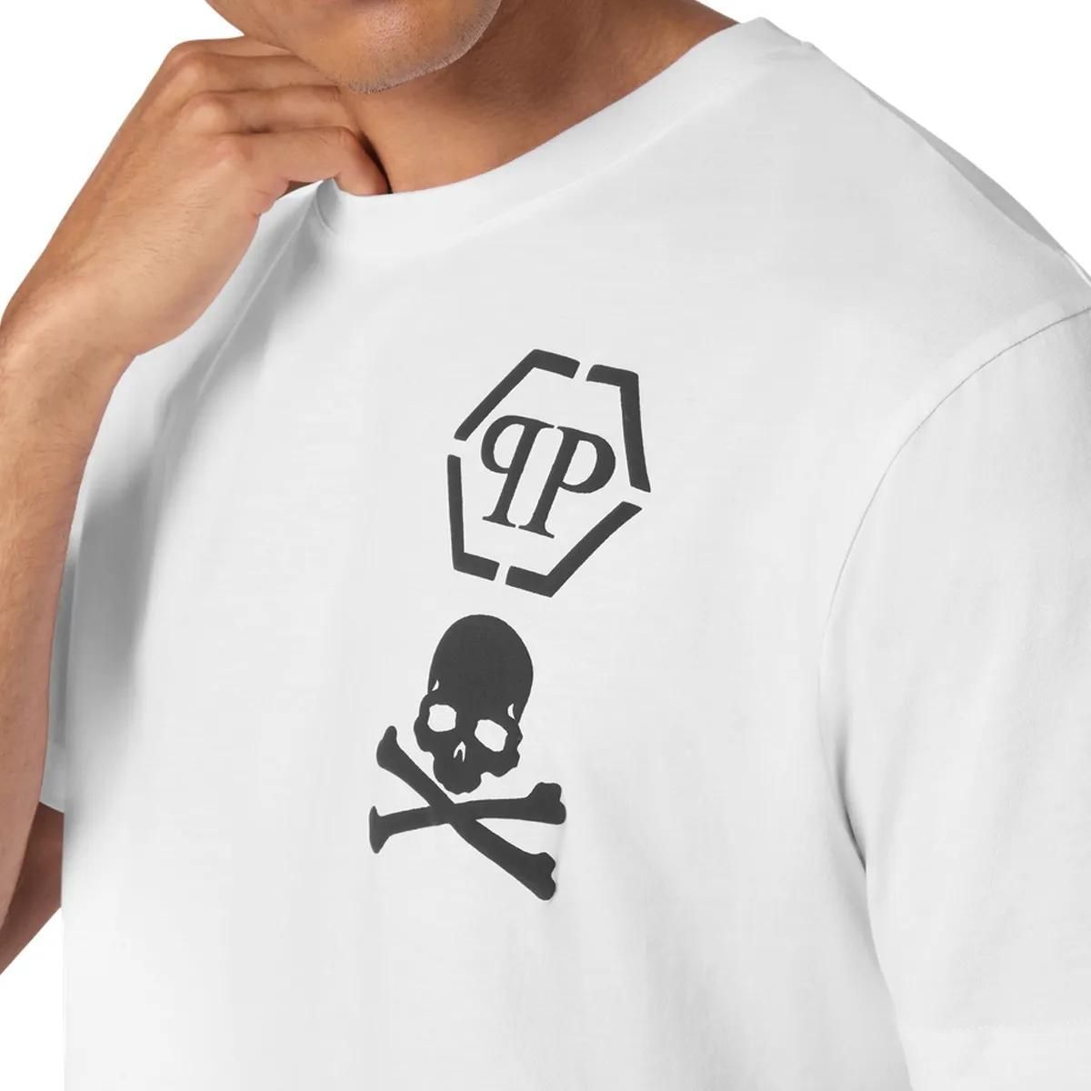 Philipp Plein - T-Shirt Skull&Bones - Größe 3XL - weiß