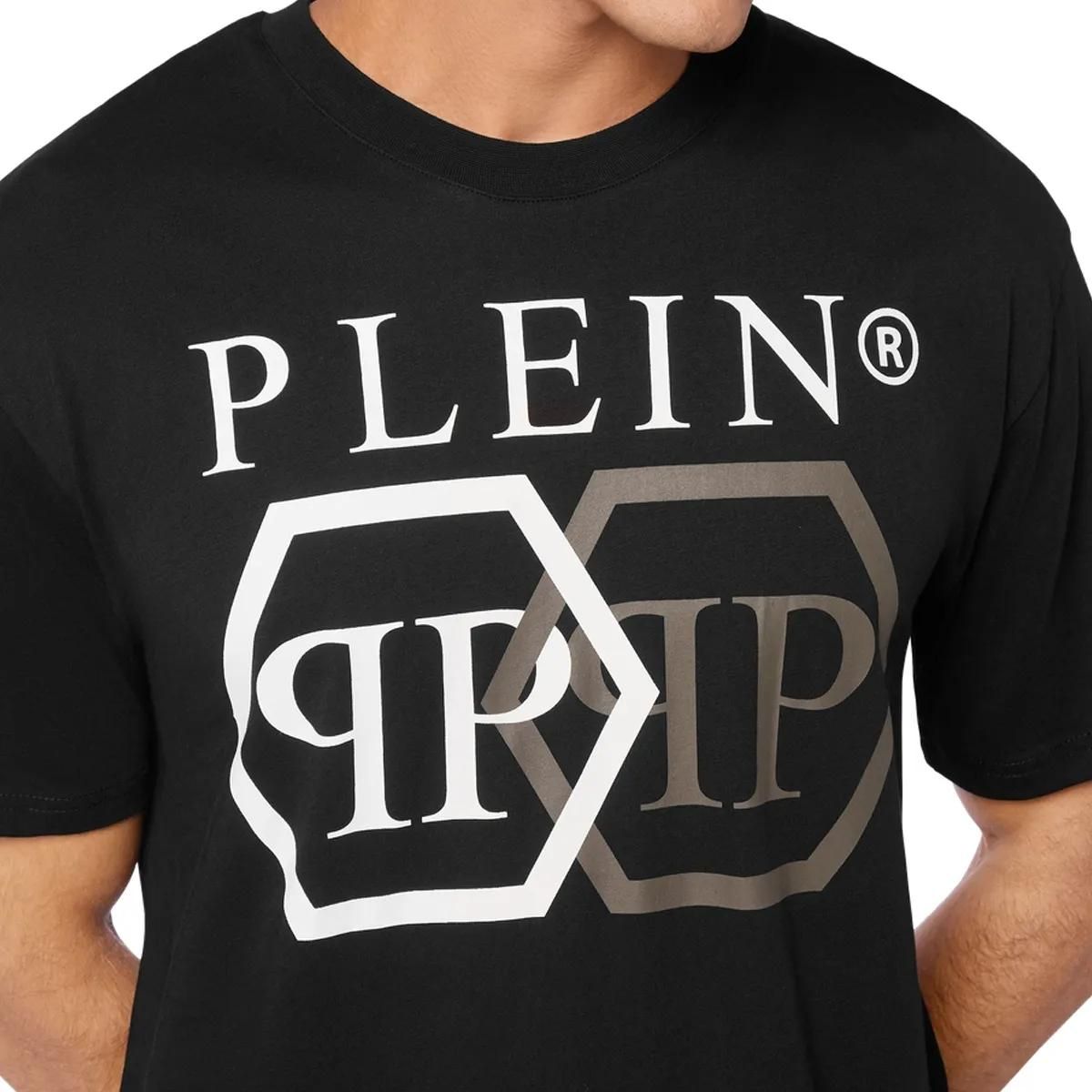 Philipp Plein - T-Shirt Hexagon Mit Schmucksteinen - Größe 3XL - schwarz
