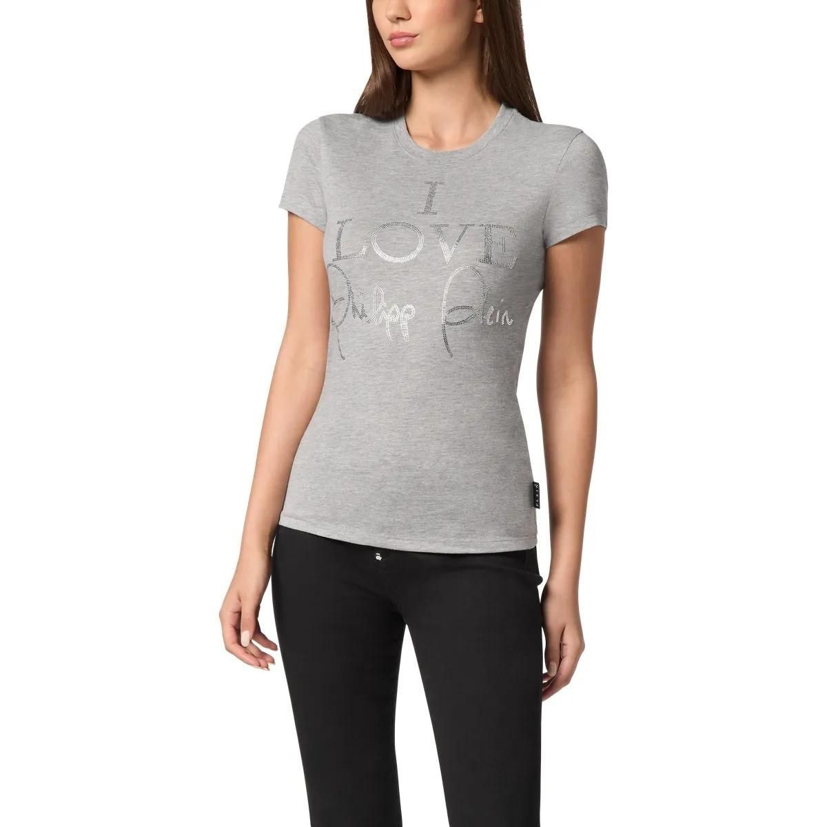 Philipp Plein - T-Shirt Slim Fit - Größe L - grau