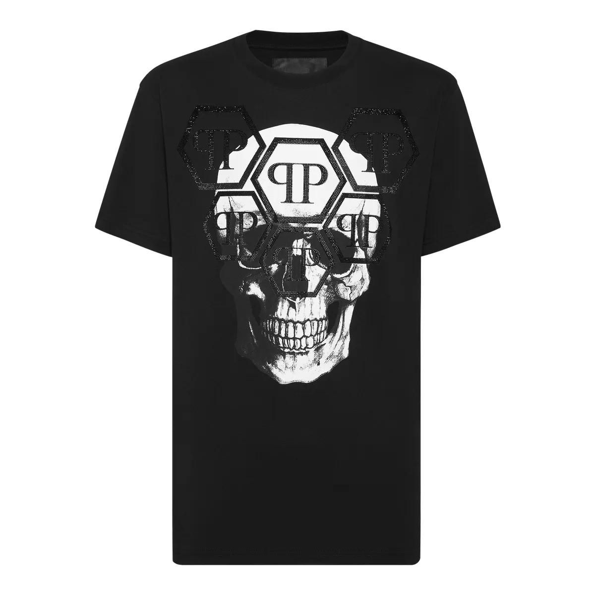 Philipp Plein - T-Shirt Skull Mit Schmucksteinen - Größe 3XL - schwarz