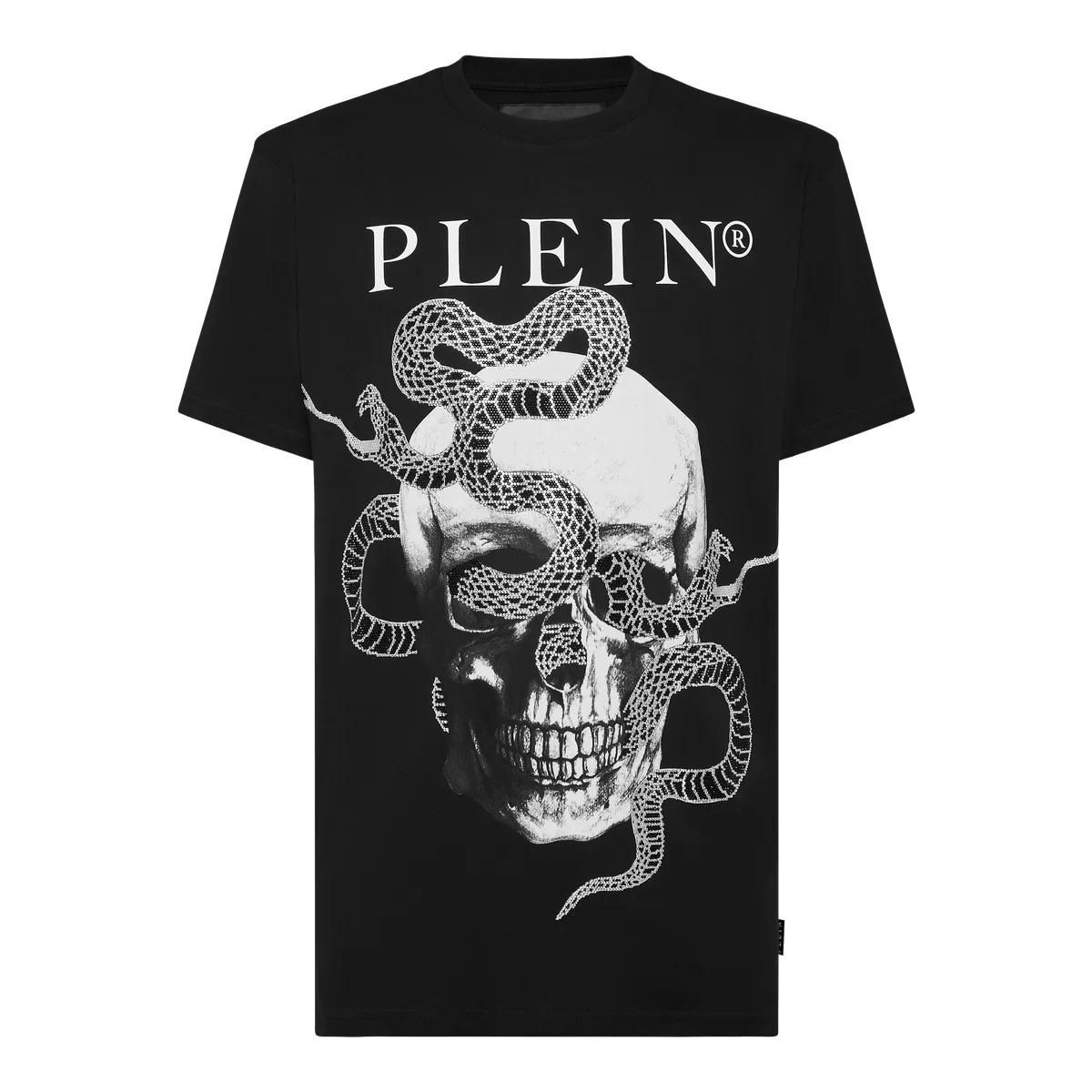 Philipp Plein - T-Shirt Snake Mit Schmucksteinen - Größe 3XL - schwarz