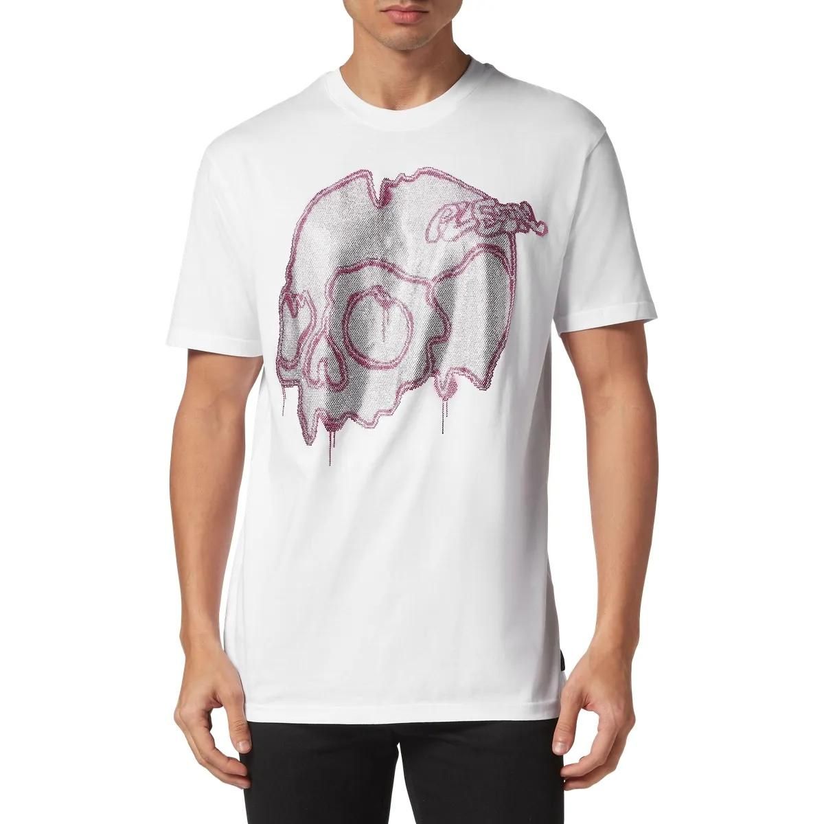 Philipp Plein - T-Shirt Skull Mit Schmucksteinen - Größe 3XL - weiß