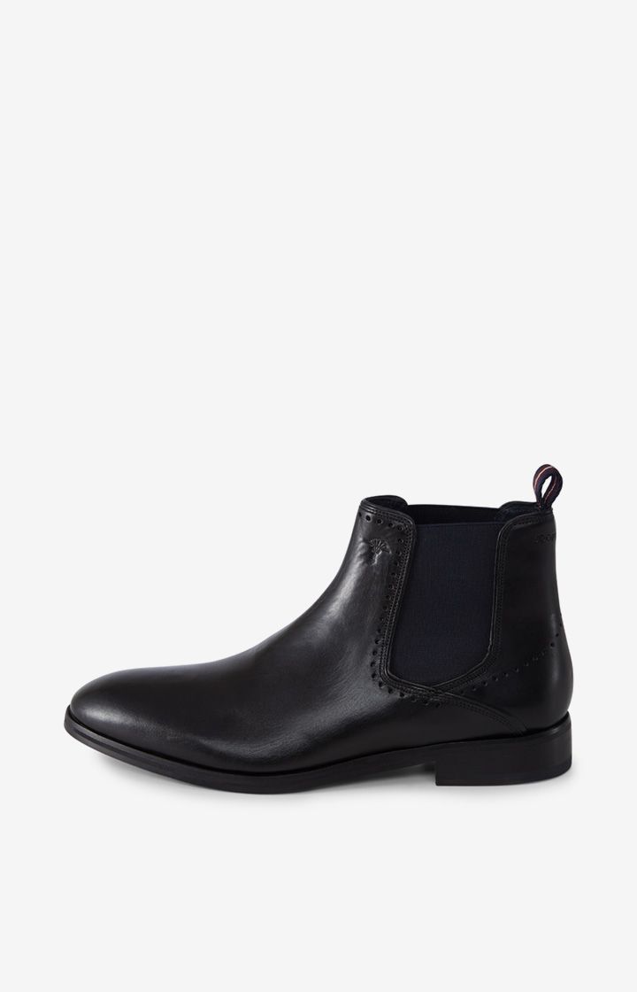 Joop! Kleitos Schwarze Chelsea Boots aus Leder mit Elastikeinsätzen
