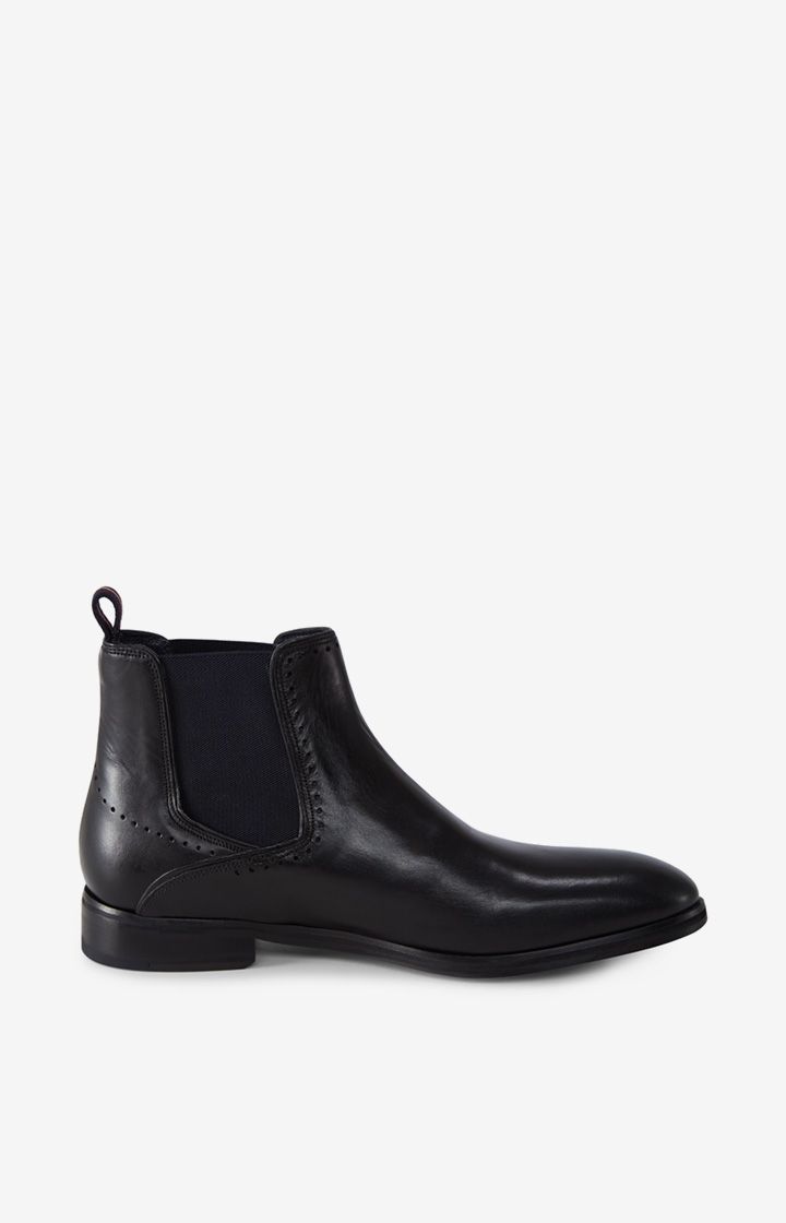 Joop! Kleitos Schwarze Chelsea Boots aus Leder mit Elastikeinsätzen