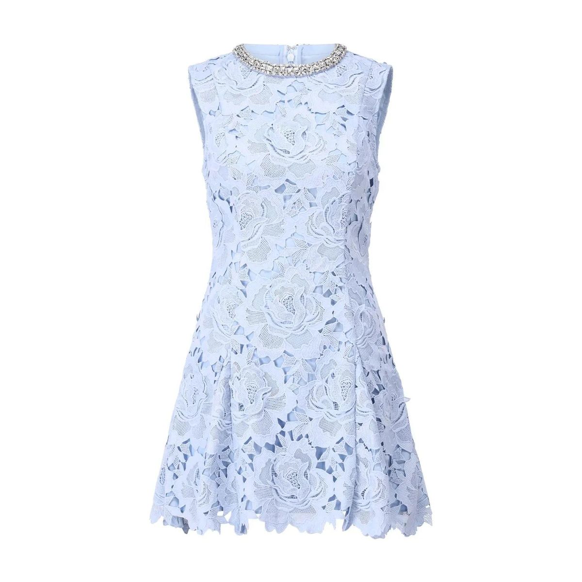 self-portrait - Blue Flower Lace Mini Dress - Größe 30 - blau