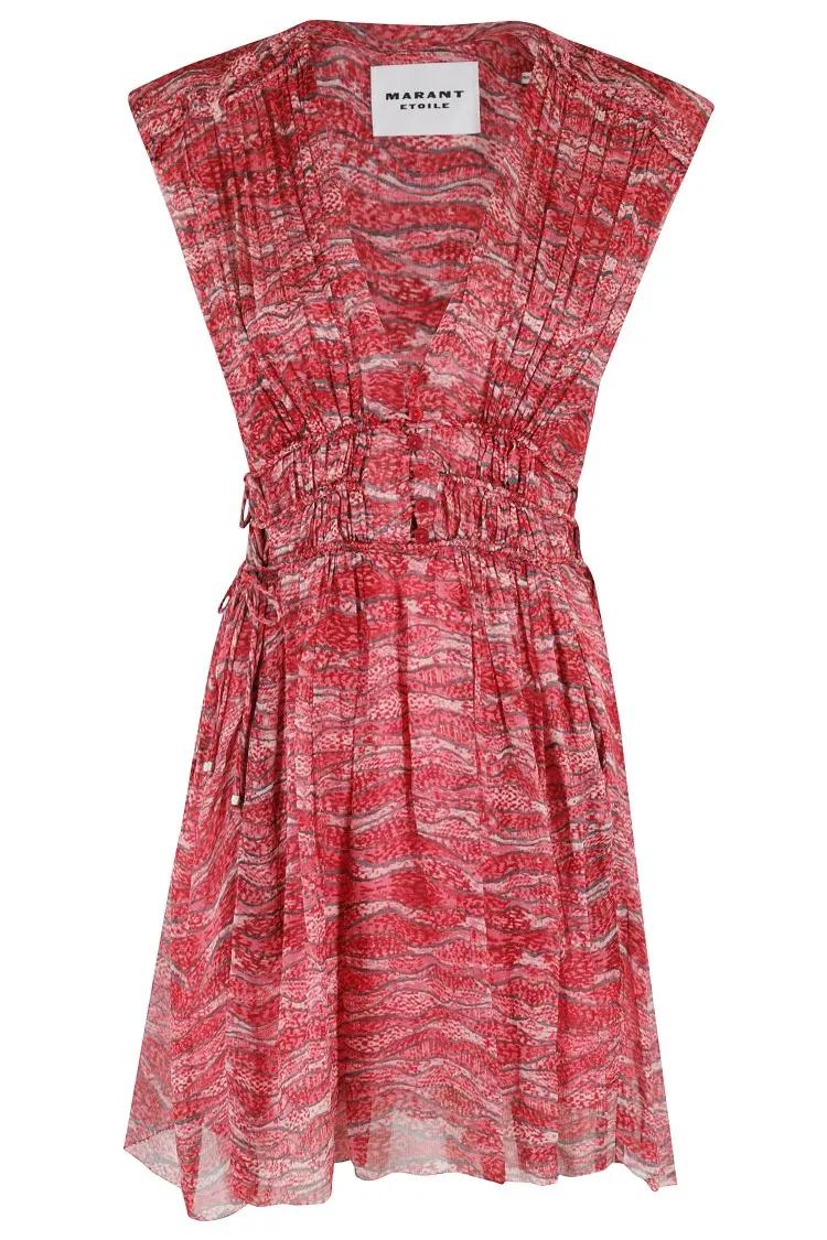 Etoile Isabel Marant - Sleeveless V-Neck Dress With Adjustable Side Draws - Größe 34 - pink
