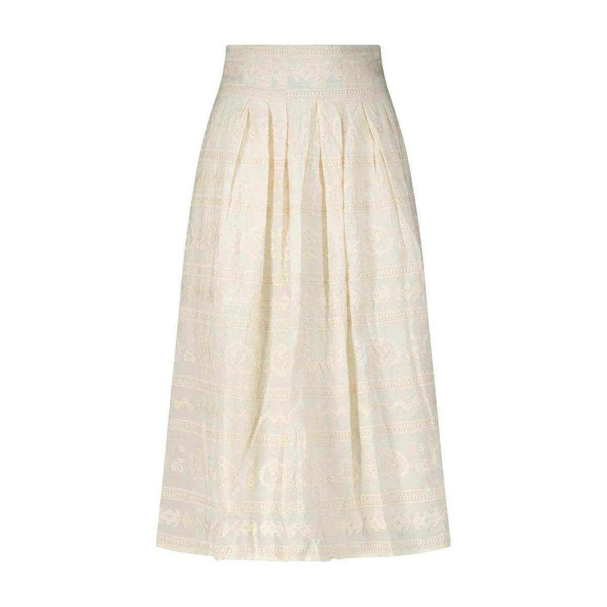 STELLA FOREST - Midirock Laure mit Stickmuster - Größe 34 - creme