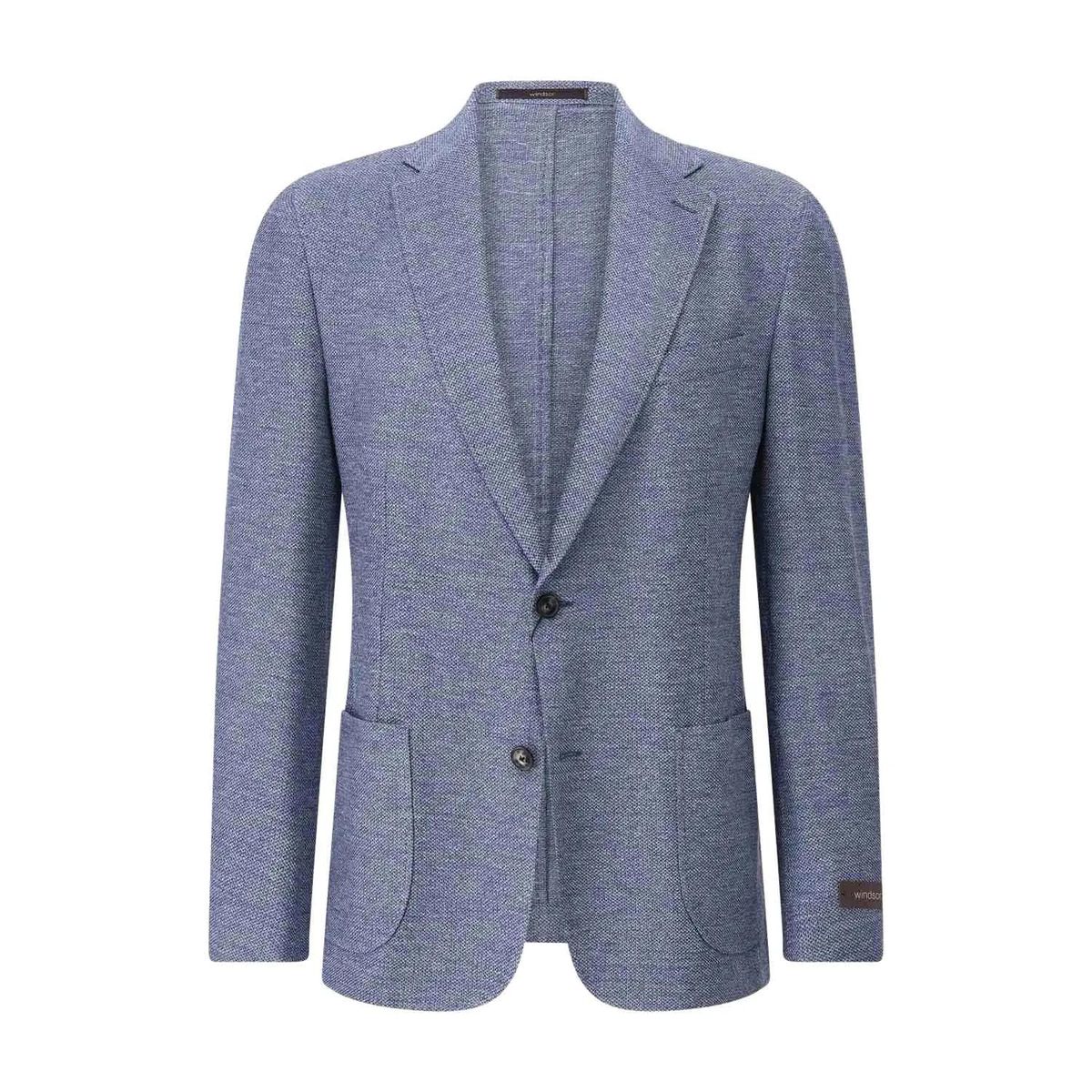 windsor. - Slim-Fit Sakko Giro mit Leinen - Größe 102 - blau