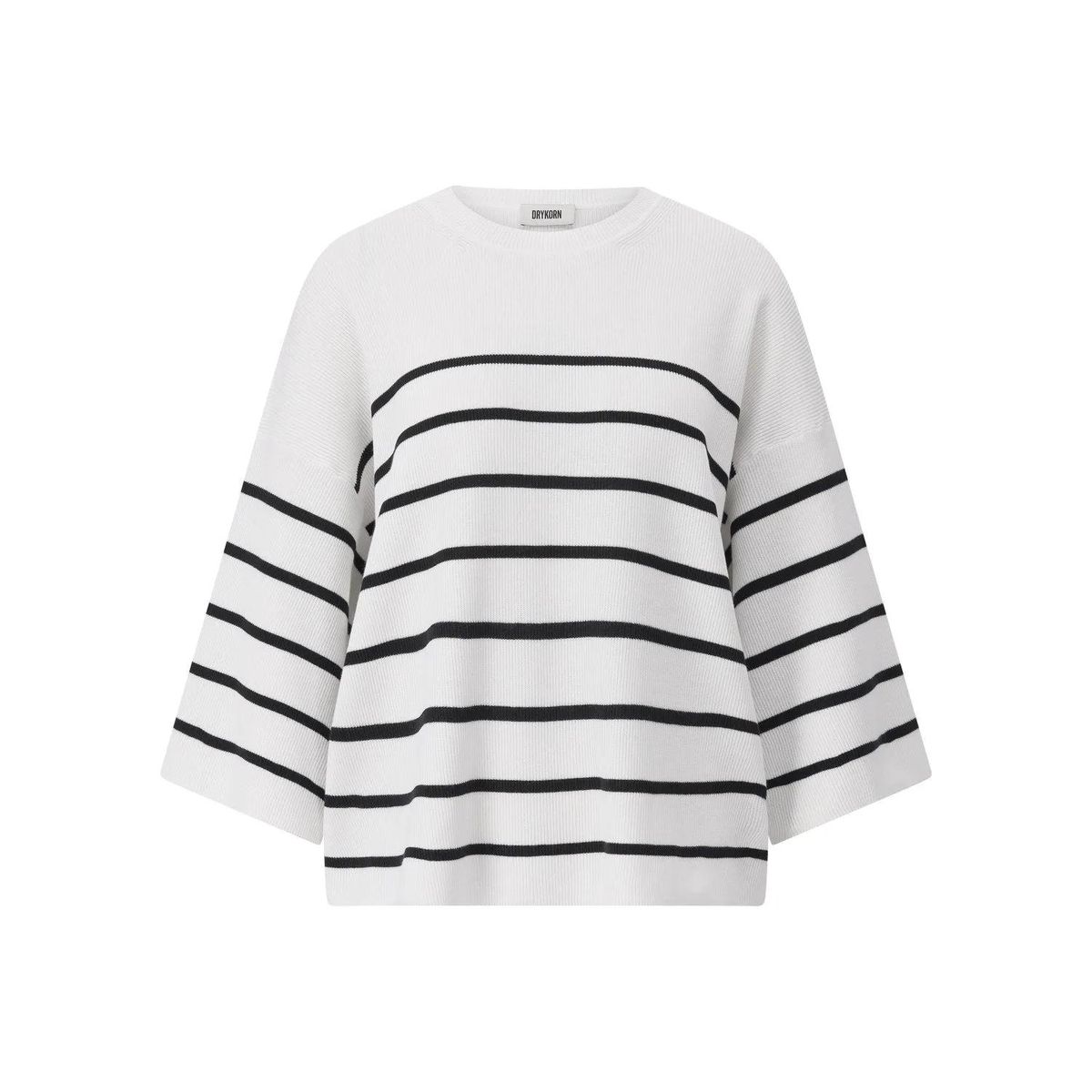 DRYKORN - Oversized Pullover Nilay mit Streifen - Größe L - schwarz