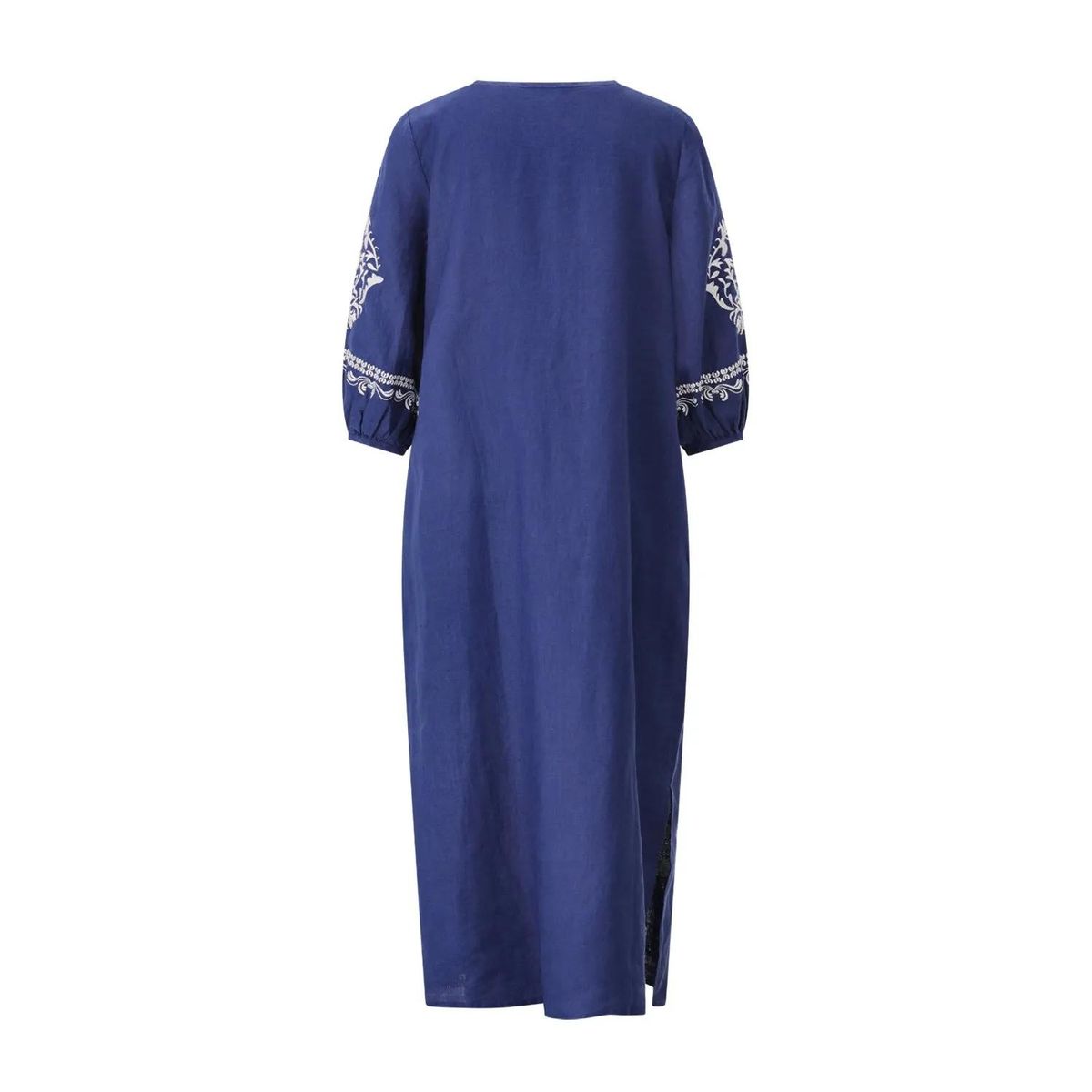 Emily can den Bergh - Midikleid aus Leinen - Größe 34 - blau