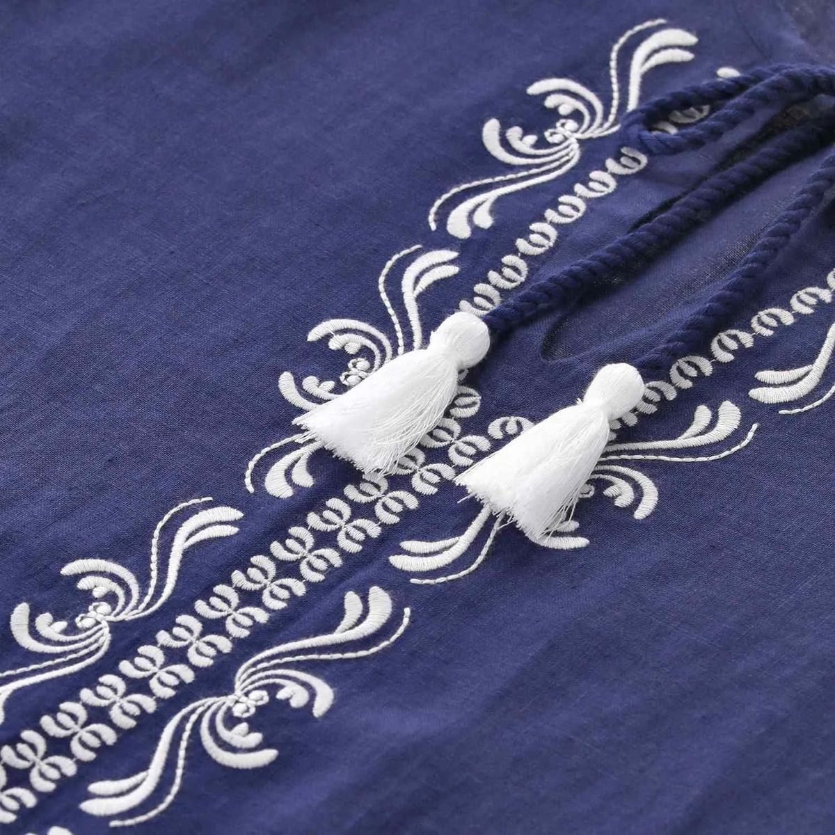 Emily can den Bergh - Midikleid aus Leinen - Größe 34 - blau
