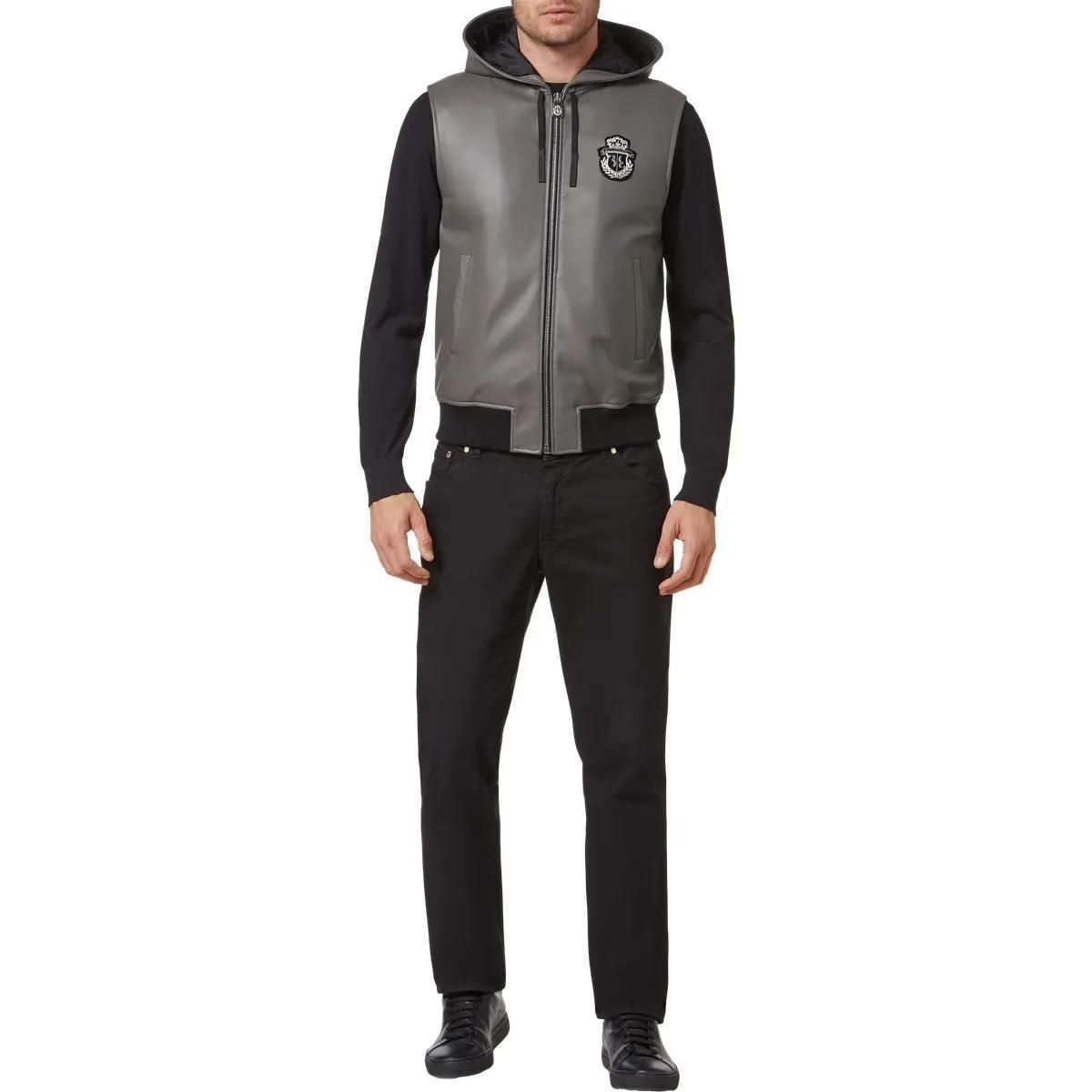 BILLIONAIRE - Lederweste - Größe S - grau