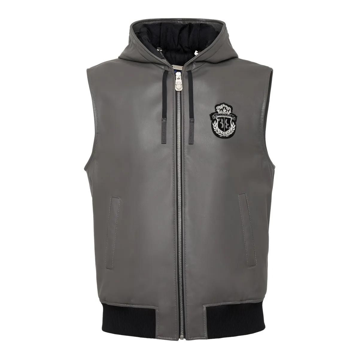BILLIONAIRE - Lederweste - Größe S - grau