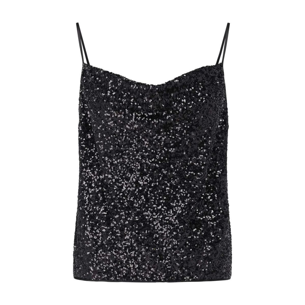 Diane von Furstenberg - Top Berlin mit Pailletten - Größe M - schwarz