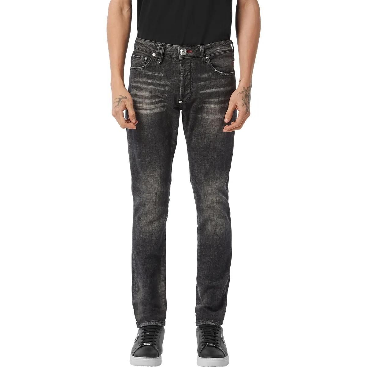 Philipp Plein - Jeans Regular Fit Racing - Größe 30 - schwarz