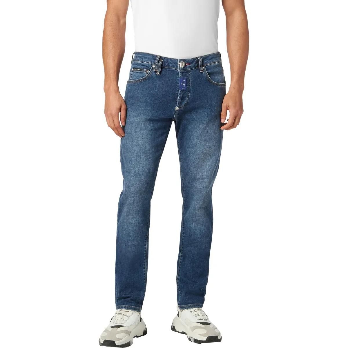 Philipp Plein - Jeans Regular Fit Hexagon - Größe 30 - blau