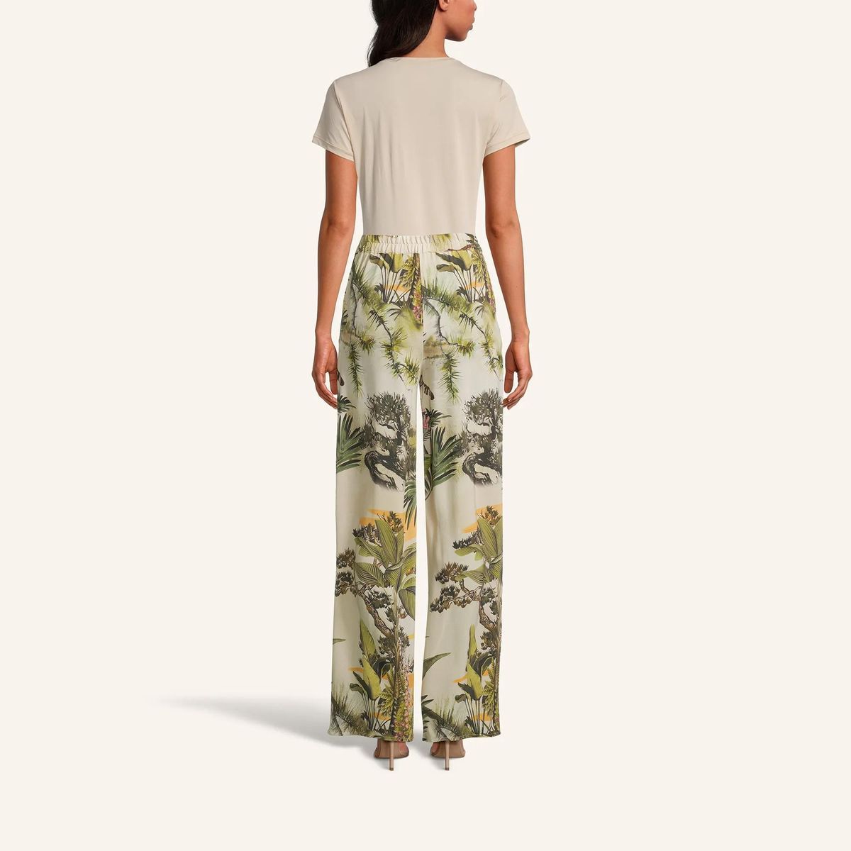 Tropische Hose mit hoher Taille