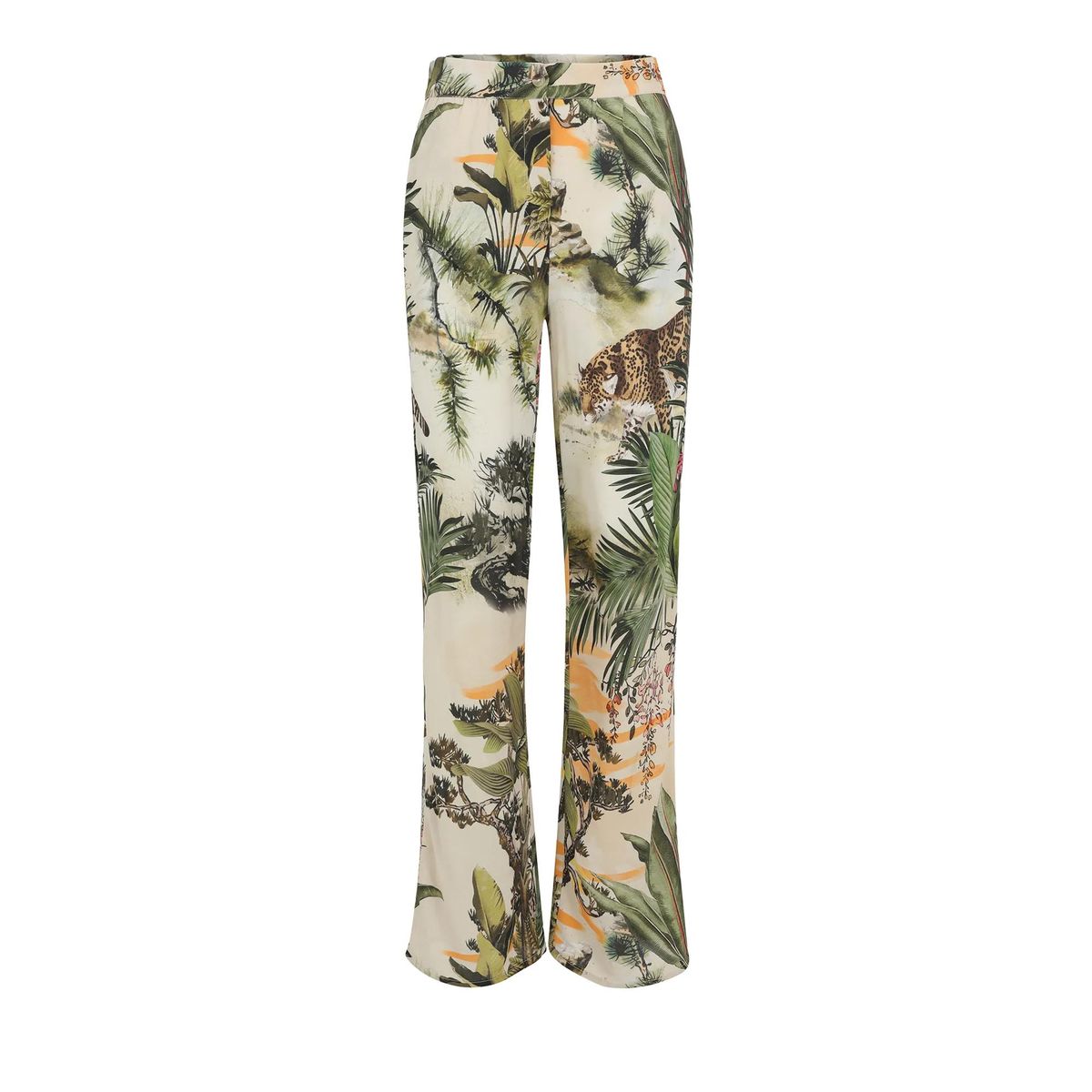 Tropische Hose mit hoher Taille