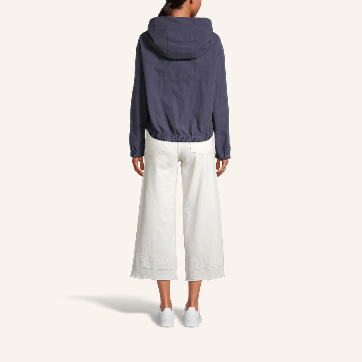 Lässige Cropped Jacke mit Kapuze