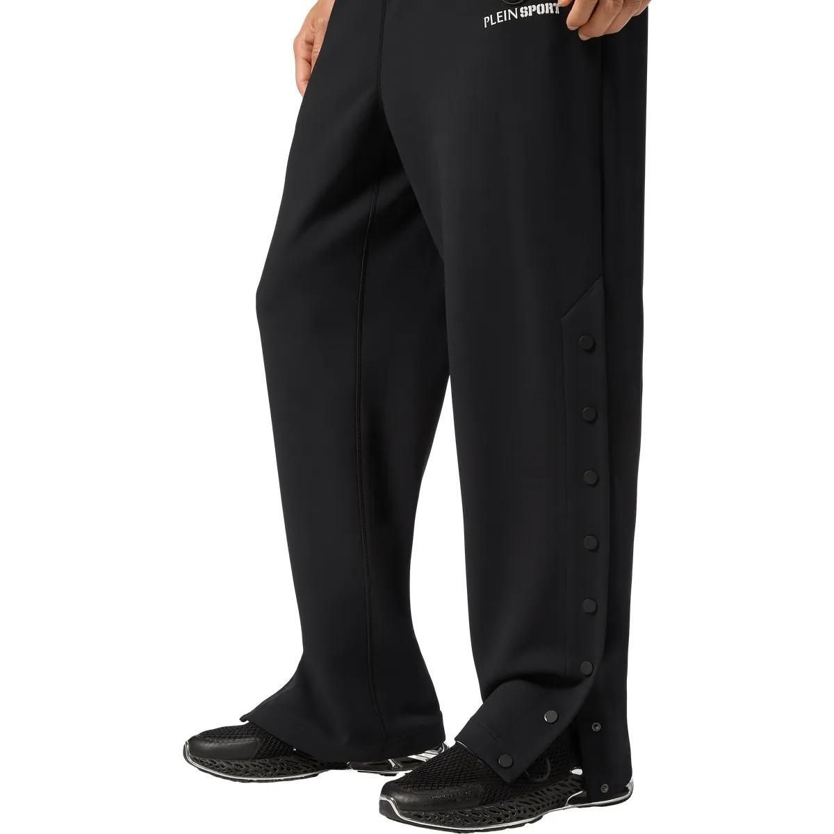 Schwarze Plein Sport Druckknopf-Trainingshose