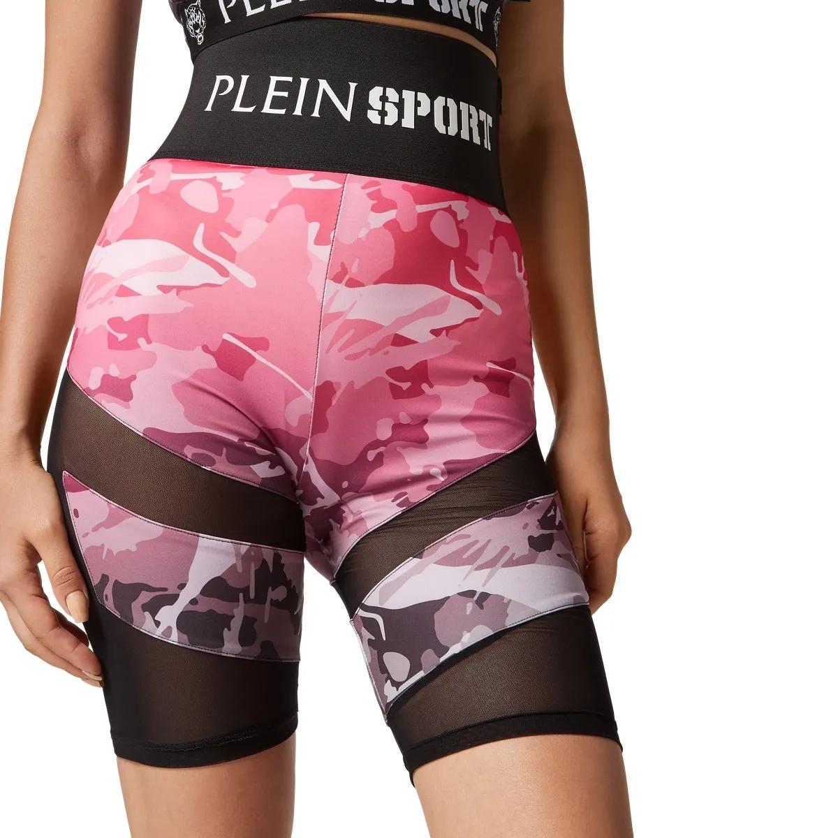 Camouflage-Print High-Waist Radlerhose