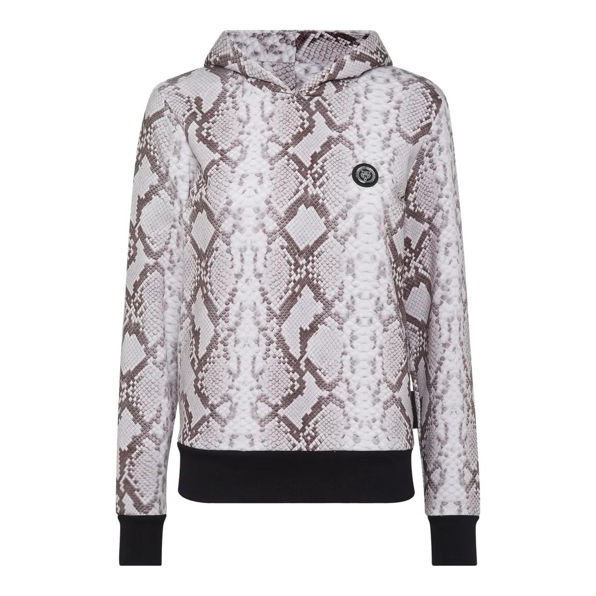 Fleece Hoodie Sweatshirt mit Python Print