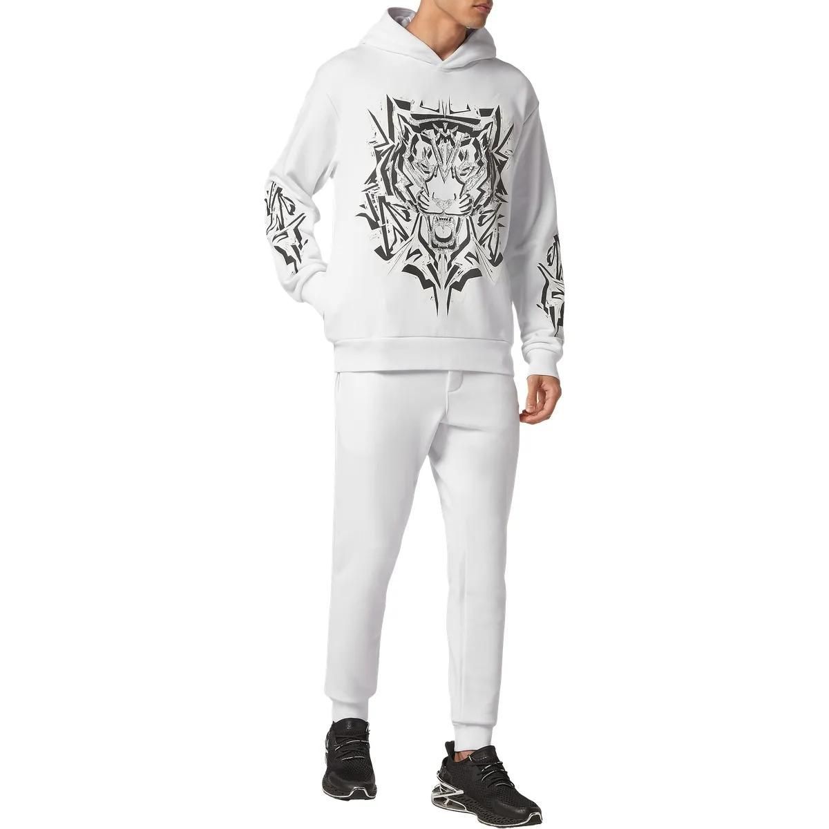 Baumwoll-Hoodie mit Grafik-Tigerprint
