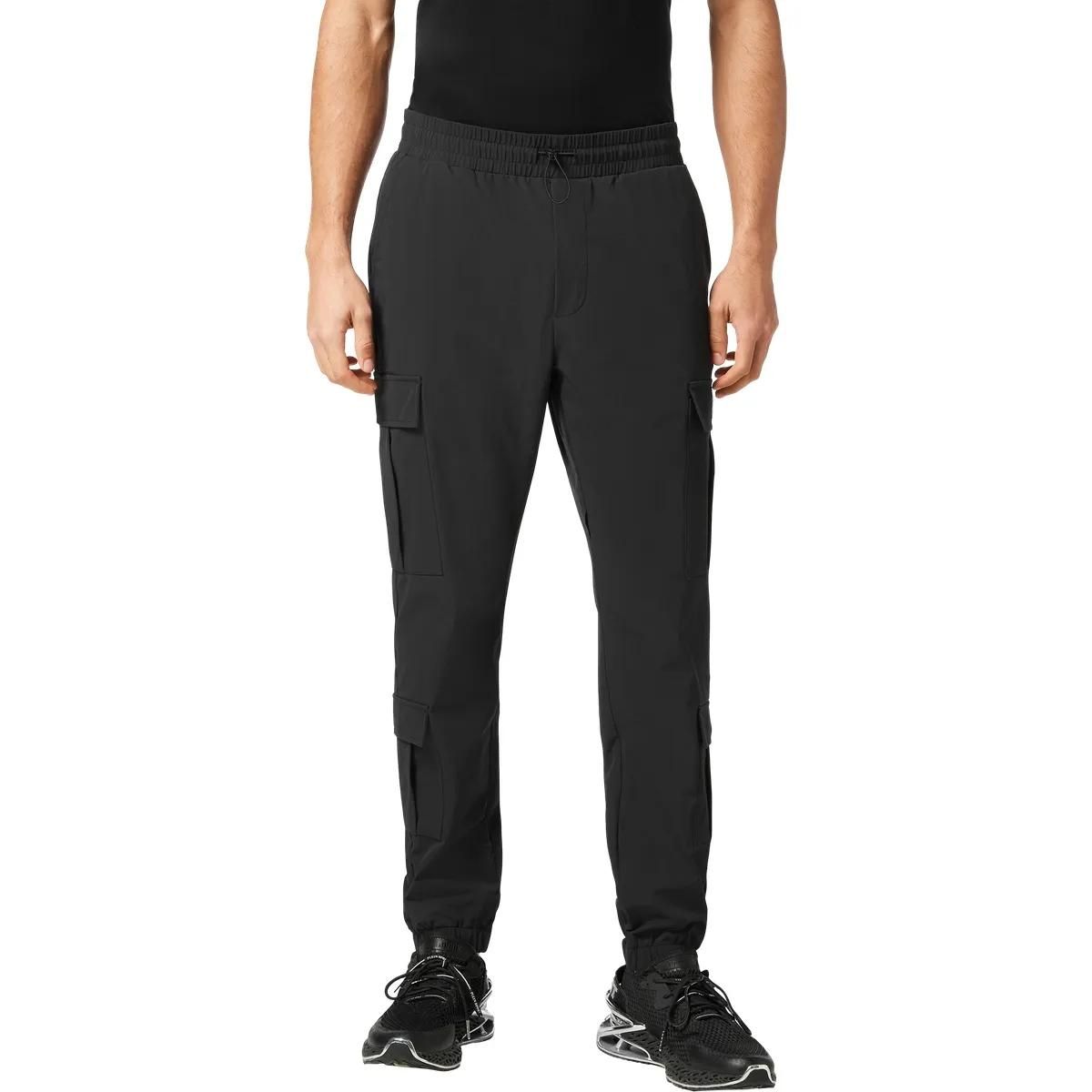 Sportliche schwarze Nylon Cargohose