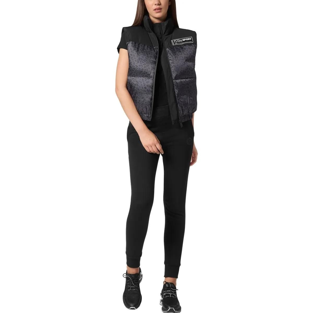 Gepolsterte Weste mit Leopardenmuster