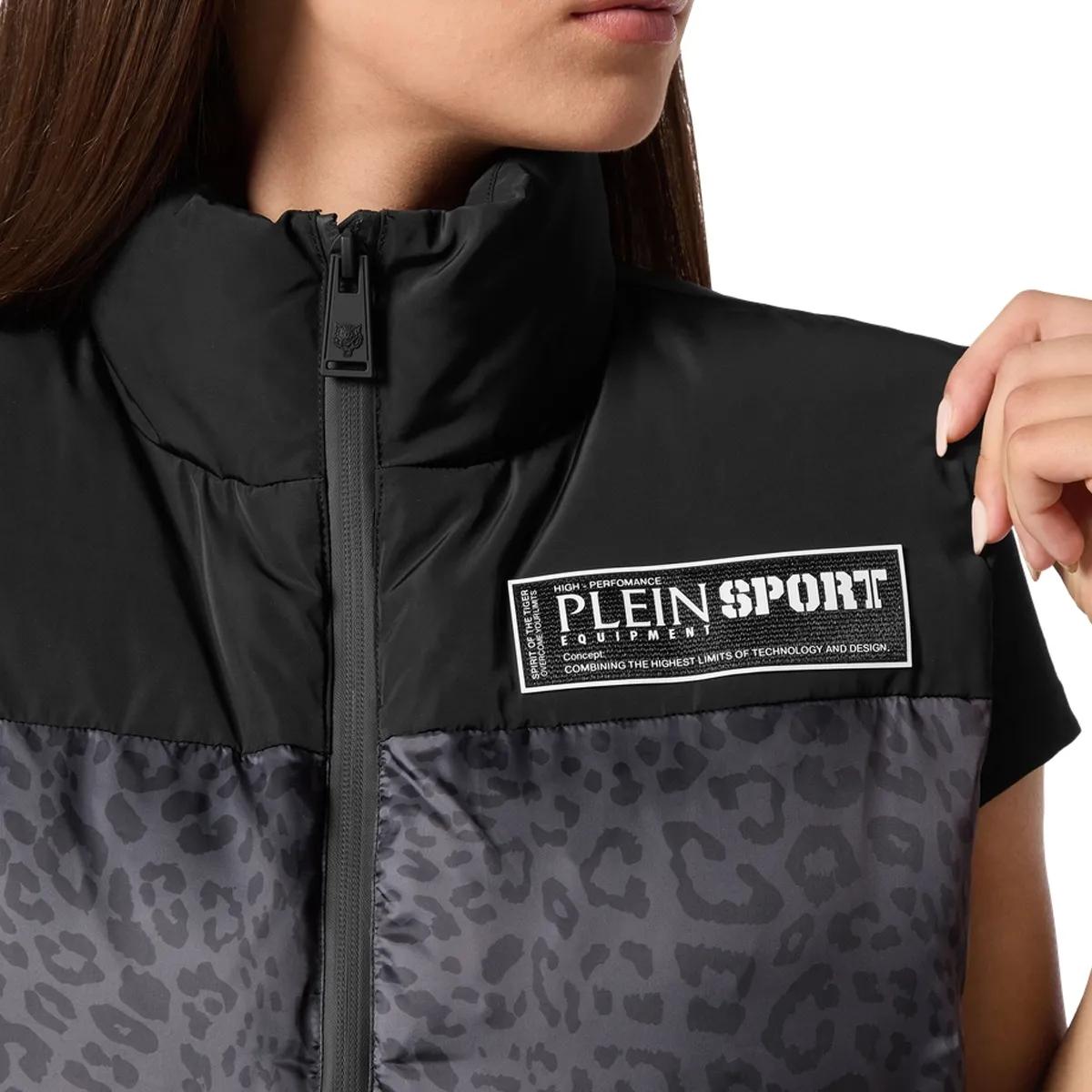 Gepolsterte Weste mit Leopardenmuster