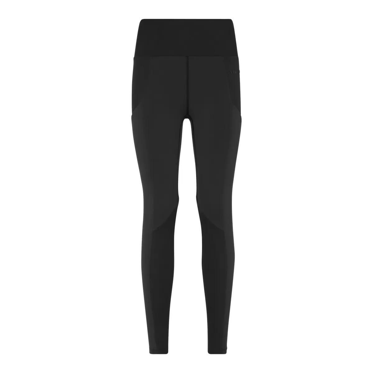 Schwarze, hochtaillierte Performance Leggings mit Taschen