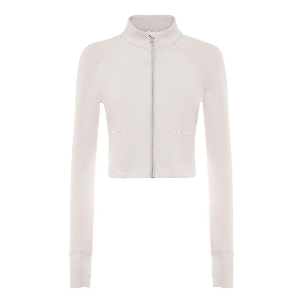 Figurbetonte, kurze Sportjacke mit Daumenlöchern