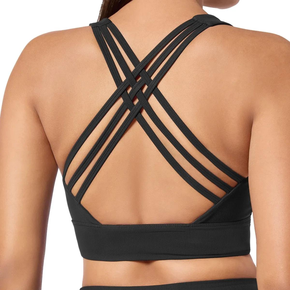 Geripptes Performance-Sport-BH mit Trägern
