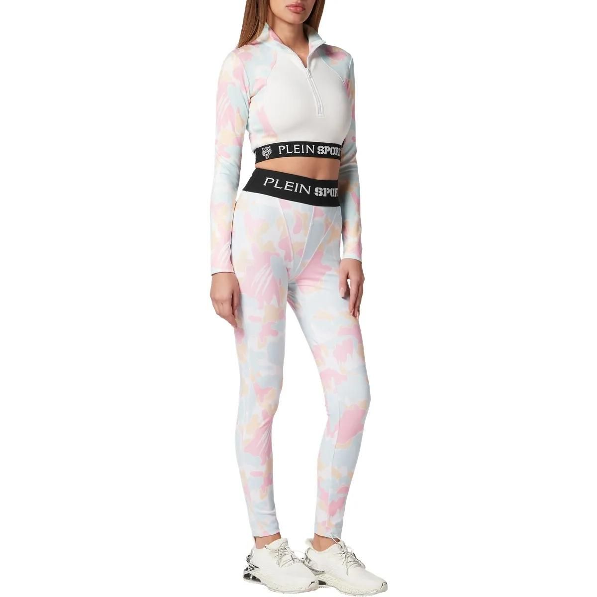 Sport Leggings mit Print und Logo-Bund