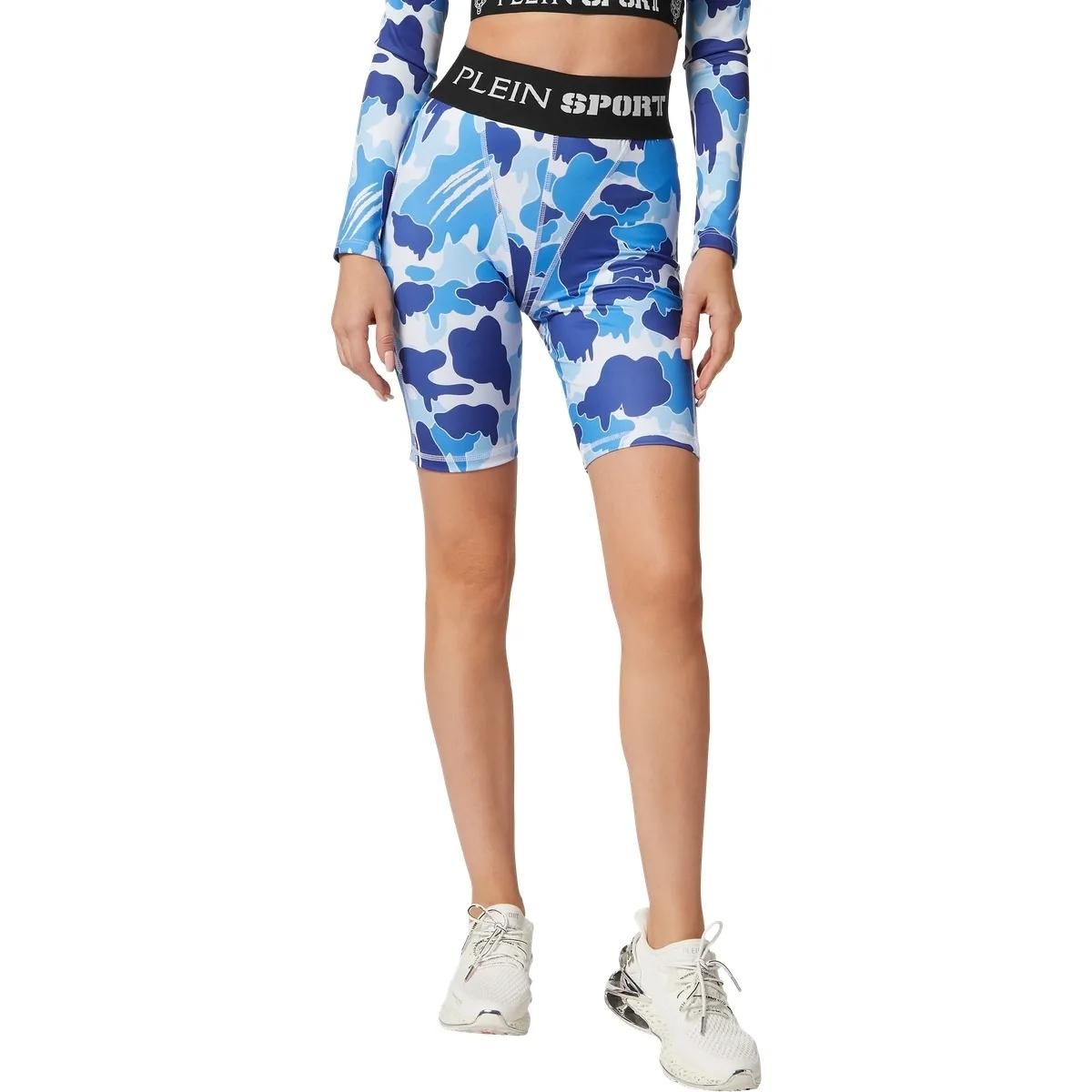 Blaue Camouflage Radlerhose