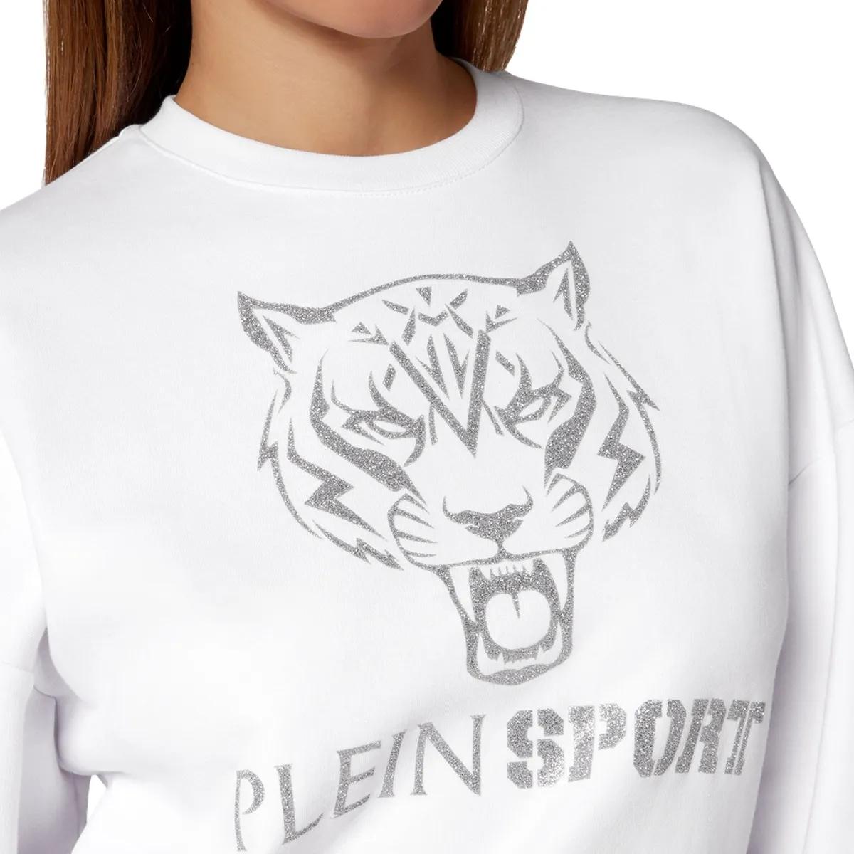 Sportliches Crop-Fleece-Sweatshirt mit Tiger