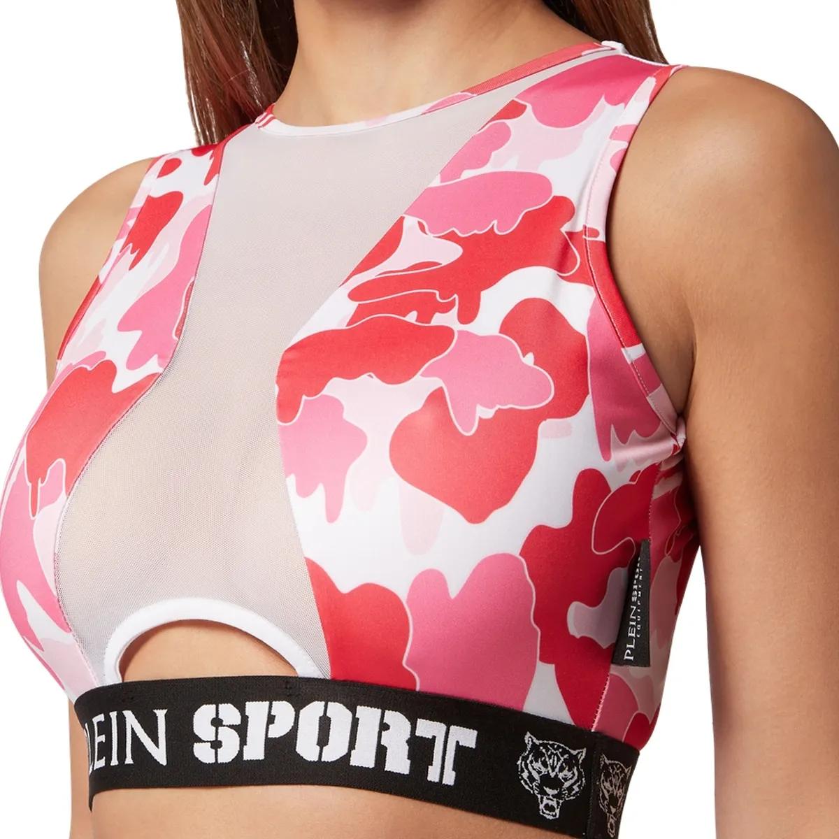 Camouflage Crop Top mit Mesh