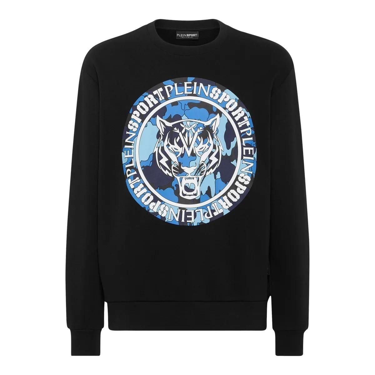Baumwoll-Sweatshirt mit Tigergrafikprint
