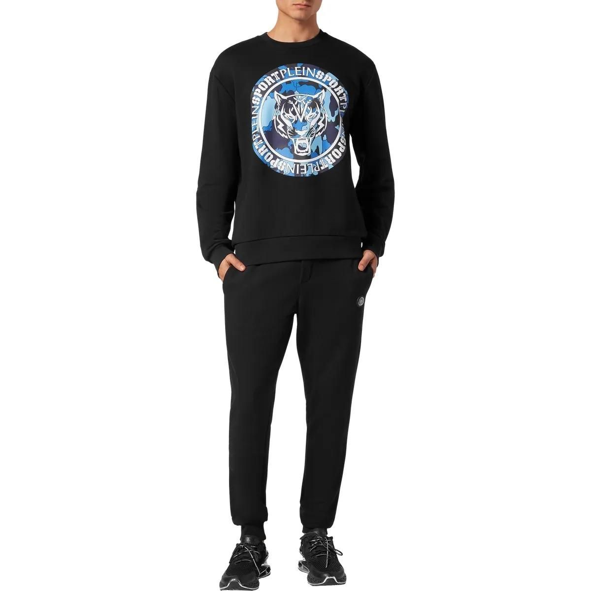 Baumwoll-Sweatshirt mit Tigergrafikprint