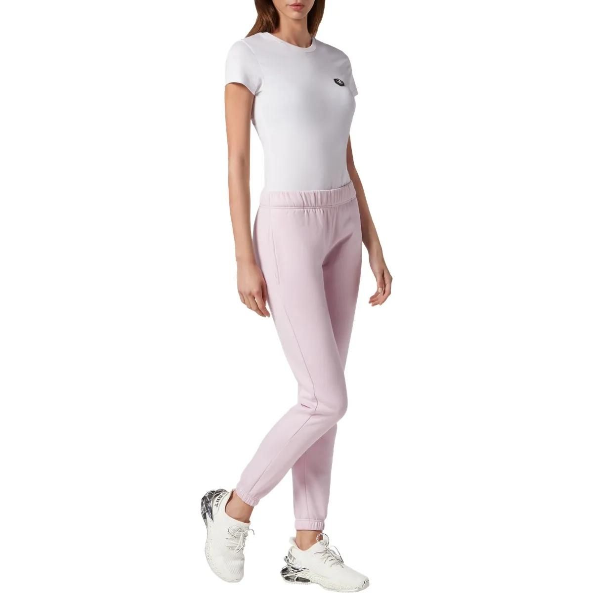Rosa Fleece-Jogginghose mit Kordelzug