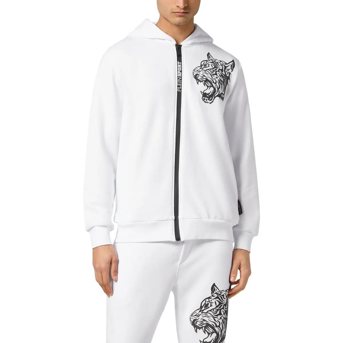 Kapuzenjacke mit Grafikprint und Reißverschluss