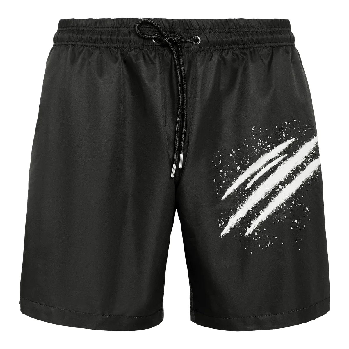 Schwarze Herren Badehose mit Grafik