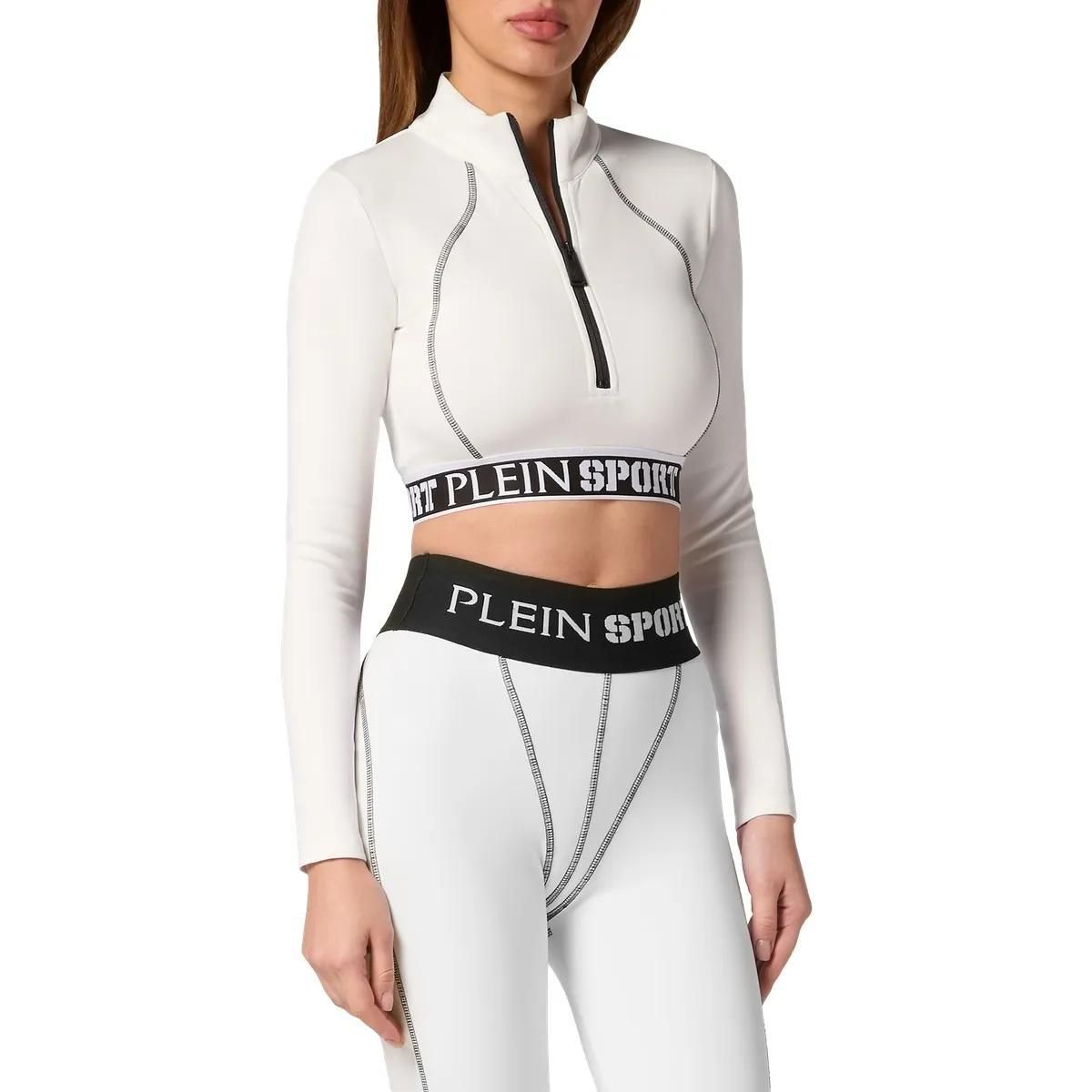 Sportliches Langarm-Crop-Top