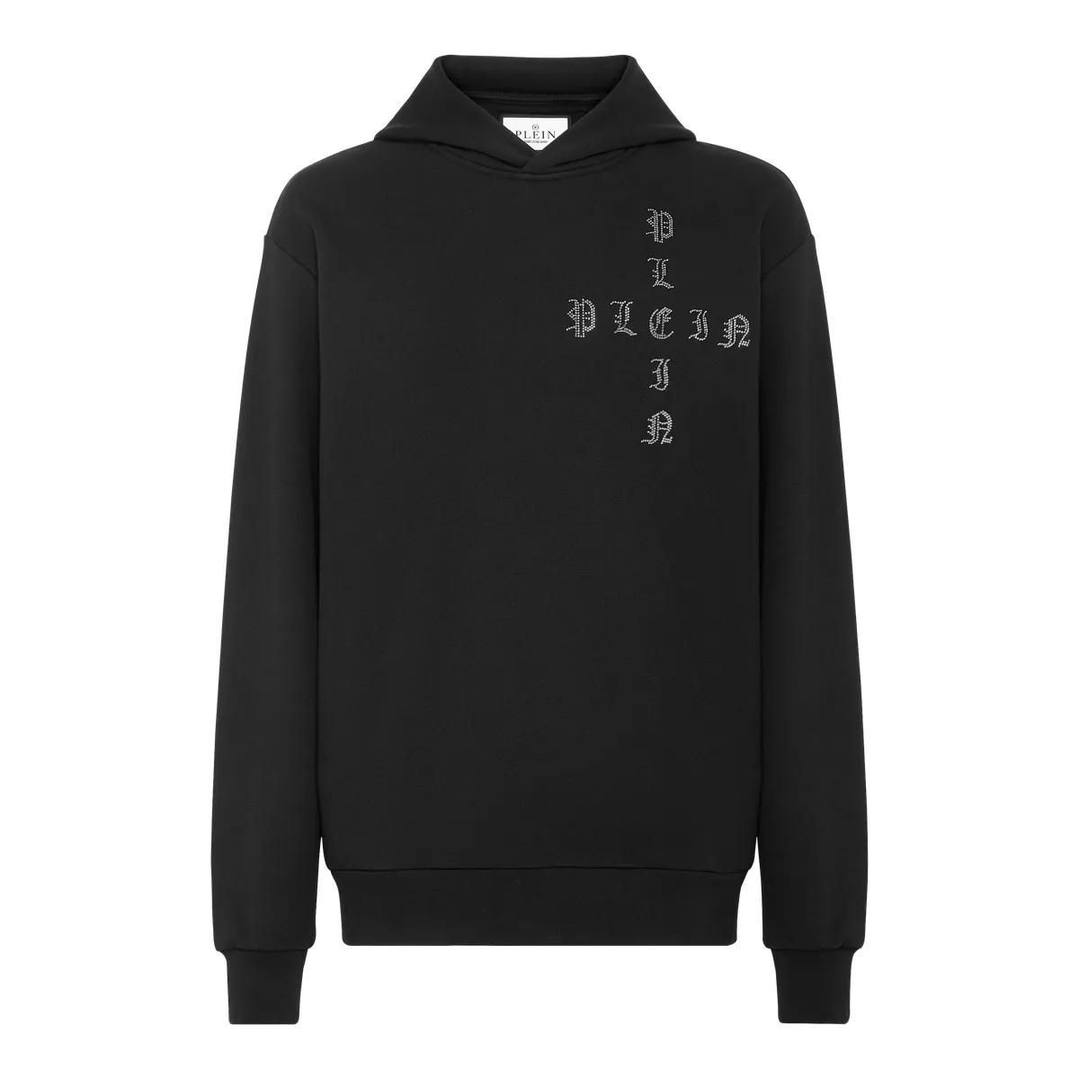 Gothic Strass Applikation Hoodie