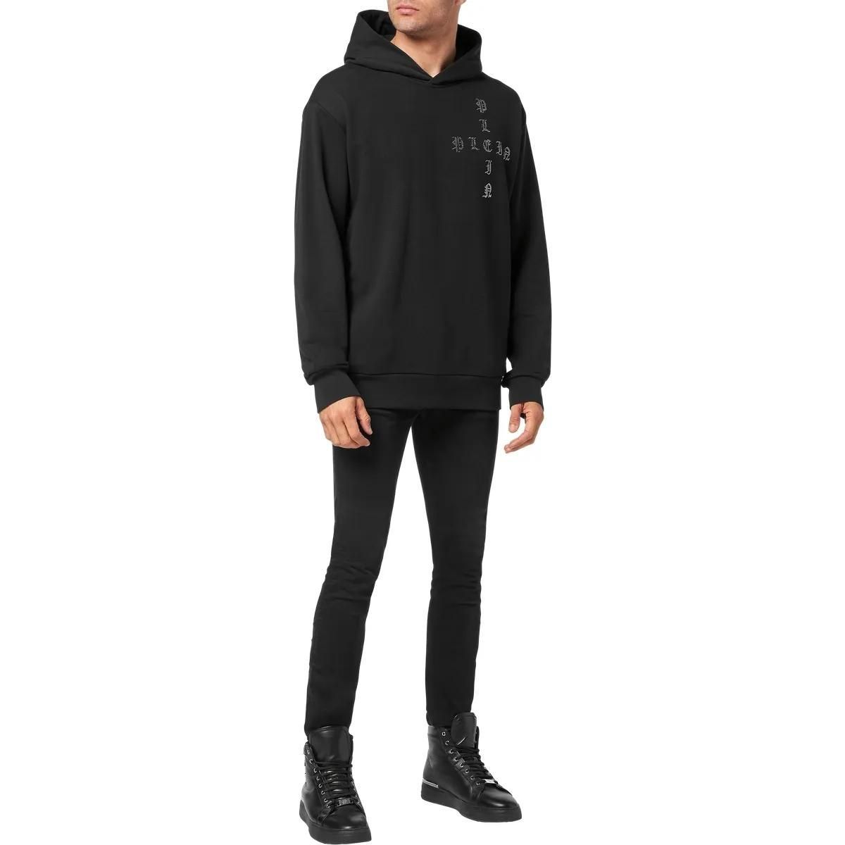 Gothic Strass Applikation Hoodie