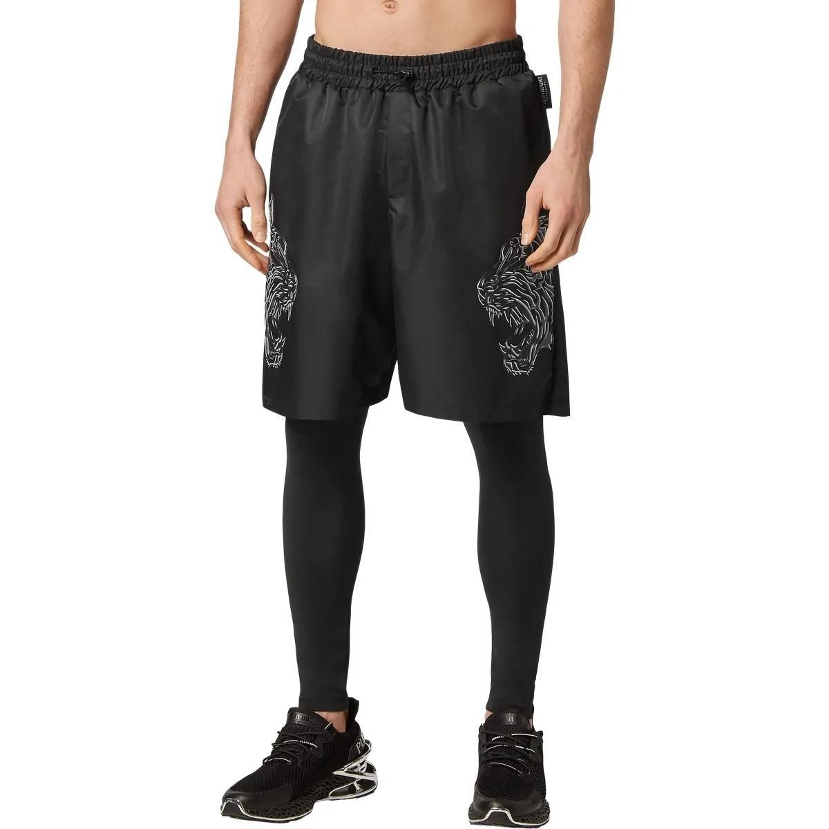 Laufshorts mit Tigerprint, 2-in-1